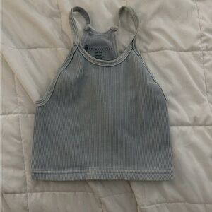 Light blue Ribbed crop